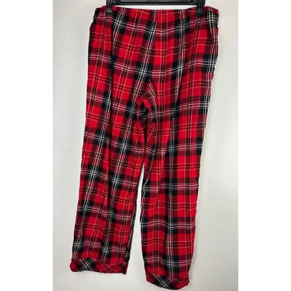 Victoria's Secret Shimmer Flannel Long Sleeve Shirt Pants Plaid Pajama Set Large - Picture 10 of 16